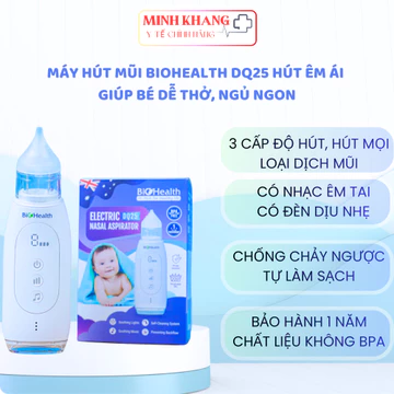 Máy Hút Mũi BioHealth DQ25 Cho Trẻ Sơ Sinh & Trẻ Nhỏ – Lực Hút Êm, An Toàn, Hết Nghẹt Mũi
