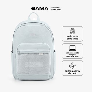 Balo nam nữ đi học đi làm BAMA Mesh Fabric MF108 chống nước nhiều ngăn đựng laptop 13 14 inch