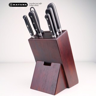 Hộp đựng dao bằng gỗ Teak thương hiệu KATANA màu nâu - DD01