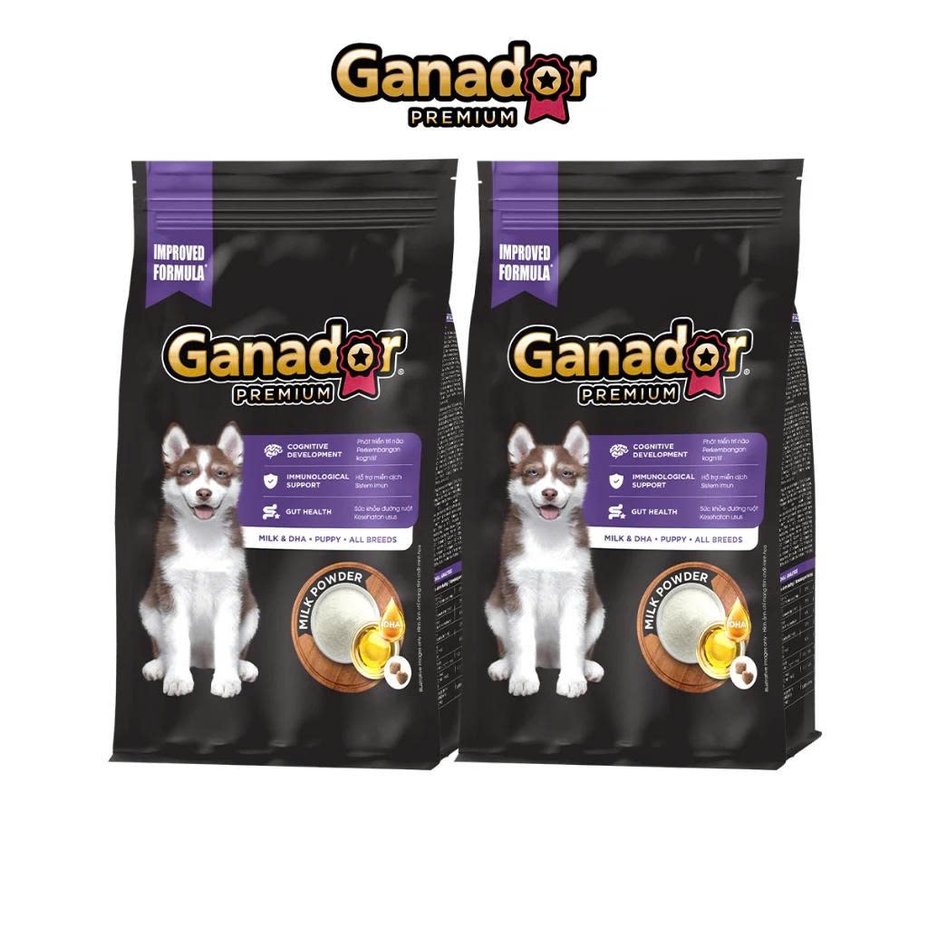 Thức ăn hạt Ganador Premium cho chó con vị Sữa & DHA 3kg tăng cường miễn dịch, giúp xương chắc khỏe