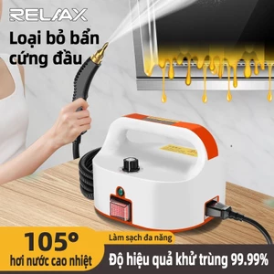 Máy Hơi Nước Cao Áp RELAAX - Diệt Khuẩn 105°C, Tặng 3 Đầu Chổi, Loại Bỏ Dầu Mỡ & Nấm Mốc (Cho Nhà Bếp, Ô Tô)