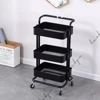 (Hàng  Nhập Khẩu) Xe Đẩy Nhựa 3 Tầng Trang Trí Tiện Lợi Cao Cấp, Đa Năng, Có Bánh Xe Xoay 360 Độ