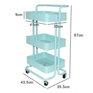 (Hàng  Nhập Khẩu) Xe Đẩy Nhựa 3 Tầng Trang Trí Tiện Lợi Cao Cấp, Đa Năng, Có Bánh Xe Xoay 360 Độ