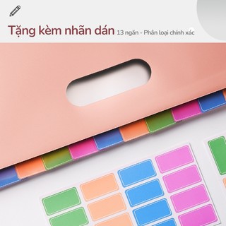Túi đựng tài liệu học sinh A4 cao cấp, 13 ngăn phân loại rõ ràng, tặng kèm note tiện lợi để ghi chú