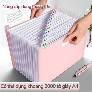 Túi đựng tài liệu học sinh A4 cao cấp, 13 ngăn phân loại rõ ràng, tặng kèm note tiện lợi để ghi chú