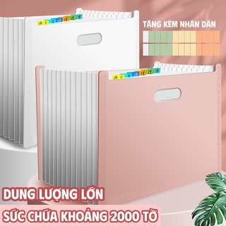 Túi đựng tài liệu học sinh A4 cao cấp, 13 ngăn phân loại rõ ràng, tặng kèm note tiện lợi để ghi chú