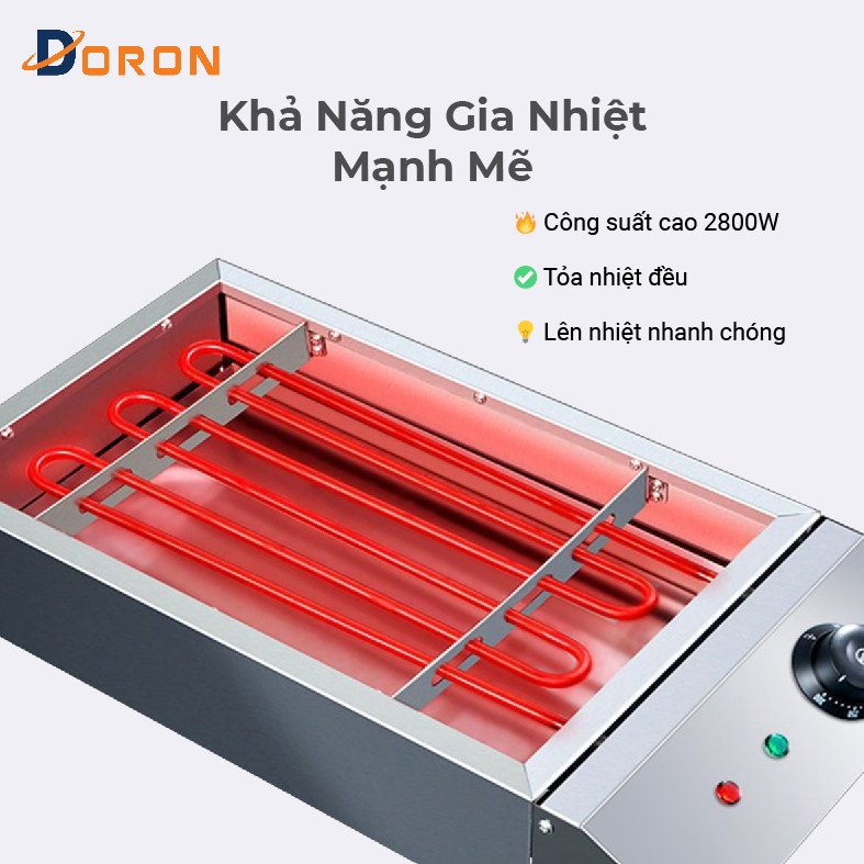 Bếp nướng hải sản, bếp nướng thịt xiên 2800W đa năng nướng thịt xiên, hải sản, đồ ăn nhanh