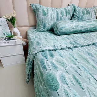 🌴SIÊU ĐẸP️️🌴Bộ Ga Gối Lụa Lyocell Sợi Tre Vườn Thông Xanh Thoáng Mát, Mền Chần Bông_Chăn ga sỉ HCM