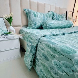 🌴SIÊU ĐẸP️️🌴Bộ Ga Gối Lụa Lyocell Sợi Tre Vườn Thông Xanh Thoáng Mát, Mền Chần Bông_Chăn ga sỉ HCM