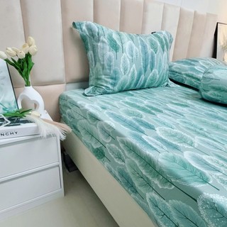 🌴SIÊU ĐẸP️️🌴Bộ Ga Gối Lụa Lyocell Sợi Tre Vườn Thông Xanh Thoáng Mát, Mền Chần Bông_Chăn ga sỉ HCM
