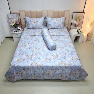 💥SIÊU ĐẸP️️💥Bộ Ga Gối Lụa Lyocell Sợi Tre Xuân Đào Thoáng Mát, Mền Chần Bông Mềm Mịn_Chăn ga sỉ HCM