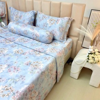 💥SIÊU ĐẸP️️💥Bộ Ga Gối Lụa Lyocell Sợi Tre Xuân Đào Thoáng Mát, Mền Chần Bông Mềm Mịn_Chăn ga sỉ HCM