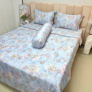 💥SIÊU ĐẸP️️💥Bộ Ga Gối Lụa Lyocell Sợi Tre Xuân Đào Thoáng Mát, Mền Chần Bông Mềm Mịn_Chăn ga sỉ HCM