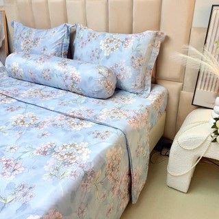 💥SIÊU ĐẸP️️💥Bộ Ga Gối Lụa Lyocell Sợi Tre Xuân Đào Thoáng Mát, Mền Chần Bông Mềm Mịn_Chăn ga sỉ HCM