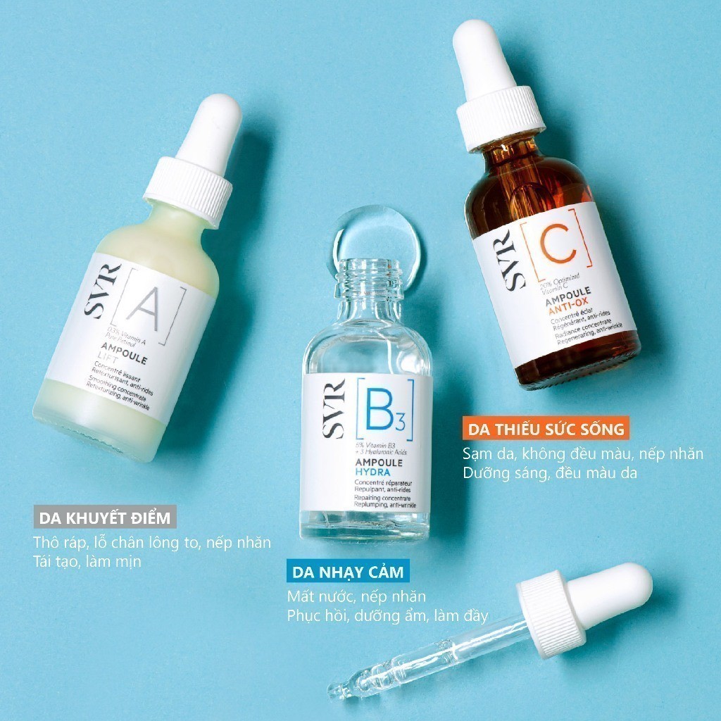 [HB GIFT 2] Tinh chất dưỡng da, ngăn ngừa nếp nhăn, phục hồi da và dưỡng ẩm cho da SVR [B3] Ampoule Hydra 10ml