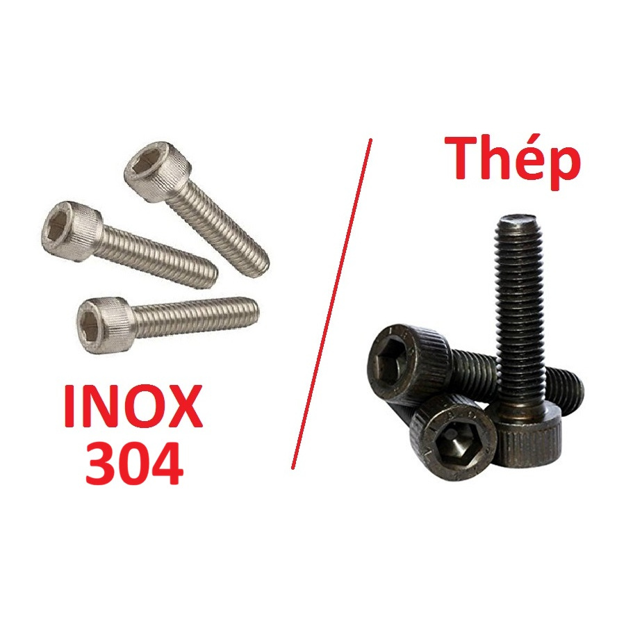 Ốc lục giác đầu trụ INOX 304 / Thép M2 M2.5 M3 M4 M5 M6 M8 | Shopee ...