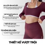 Set đồ tập gym yoga nữ Bliss legging aeyo - bộ đồ tập gym yoga pilates quần legging cạp cao, áo tay dài — ảnh 3