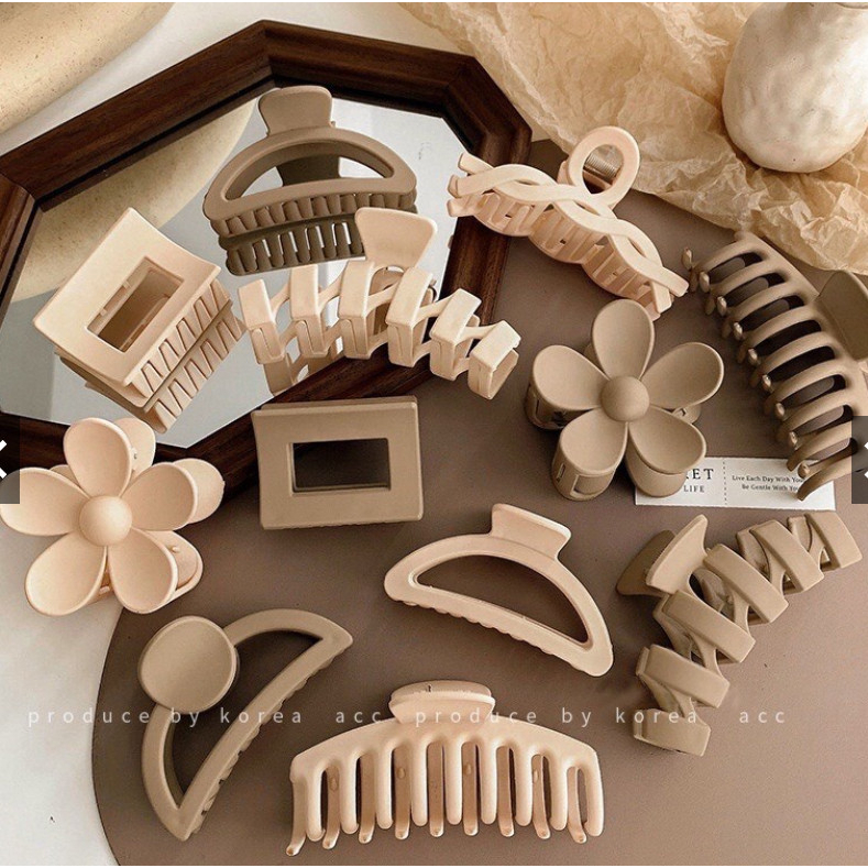 [Peinn] Set 8 món kẹp tóc cỡ lớn xinh xắn thời trang phong cách Hàn Quốc cho bạn gái giúp tóc gọn gàng