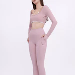 Set đồ tập gym yoga nữ Bliss legging aeyo - bộ đồ tập gym yoga pilates quần legging cạp cao, áo tay dài — ảnh 8