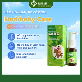Siro Ho Cho Bé Nadibaby Care Dạng Xịt – Giảm Ho Khan, Ho Có Đờm, Viêm Họng – Chiết Xuất Tỏi, Mật Ong, Húng Chanh