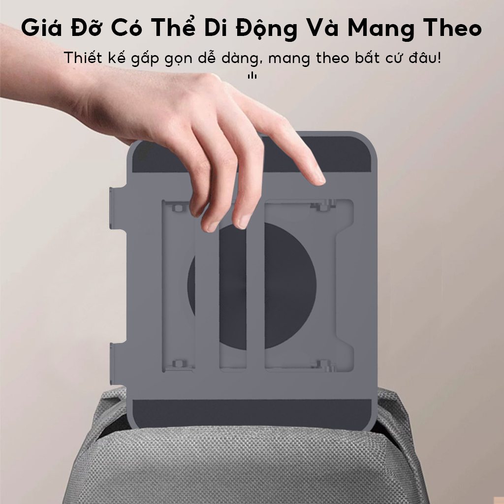 Giá đỡ Laptop chân xoay 360 độ, Đế tản nhiệt kê laptop Máy tính bảng Ipad hợp kim Thép công thái học