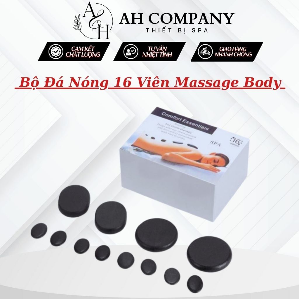 Bộ Đá Nóng 16 Viên Massage Body Giúp Đả Thông Kinh Lạc, Lưu Thông Khi Huyết