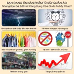 Tủ Sấy Khô Quần Áo Mùa Nồm Z28 Plus, Máy Sấy Quần Áo Gấp Gọn Tiện Lợi, Công Xuất 2600W Tiết Kiệm Điện — ảnh 2