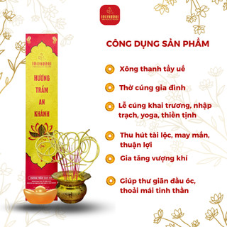 [5 tặng 1] Nhang Vàng Ánh Kim Cuộn Tàn số 6 Tài Lộc An Khánh, Hộp 100 nén, Thơm Thảo Mộc Ít Khói