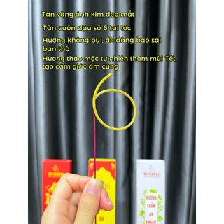[TÀN ÁNH KIM] Nhang Vàng Ánh Kim Cuộn Tàn Số 6 An Khánh Không Hóa Chất Hộp 100 Nén Thơm Trầm Mùi Tết