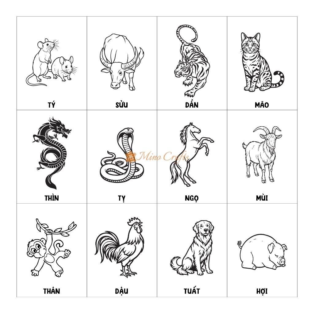 Mino Crafts - Bao da điện thoại N0kia 6700, 8800 - Khắc hình Thìn (Rồng) - Da bò thật - Màu nâu