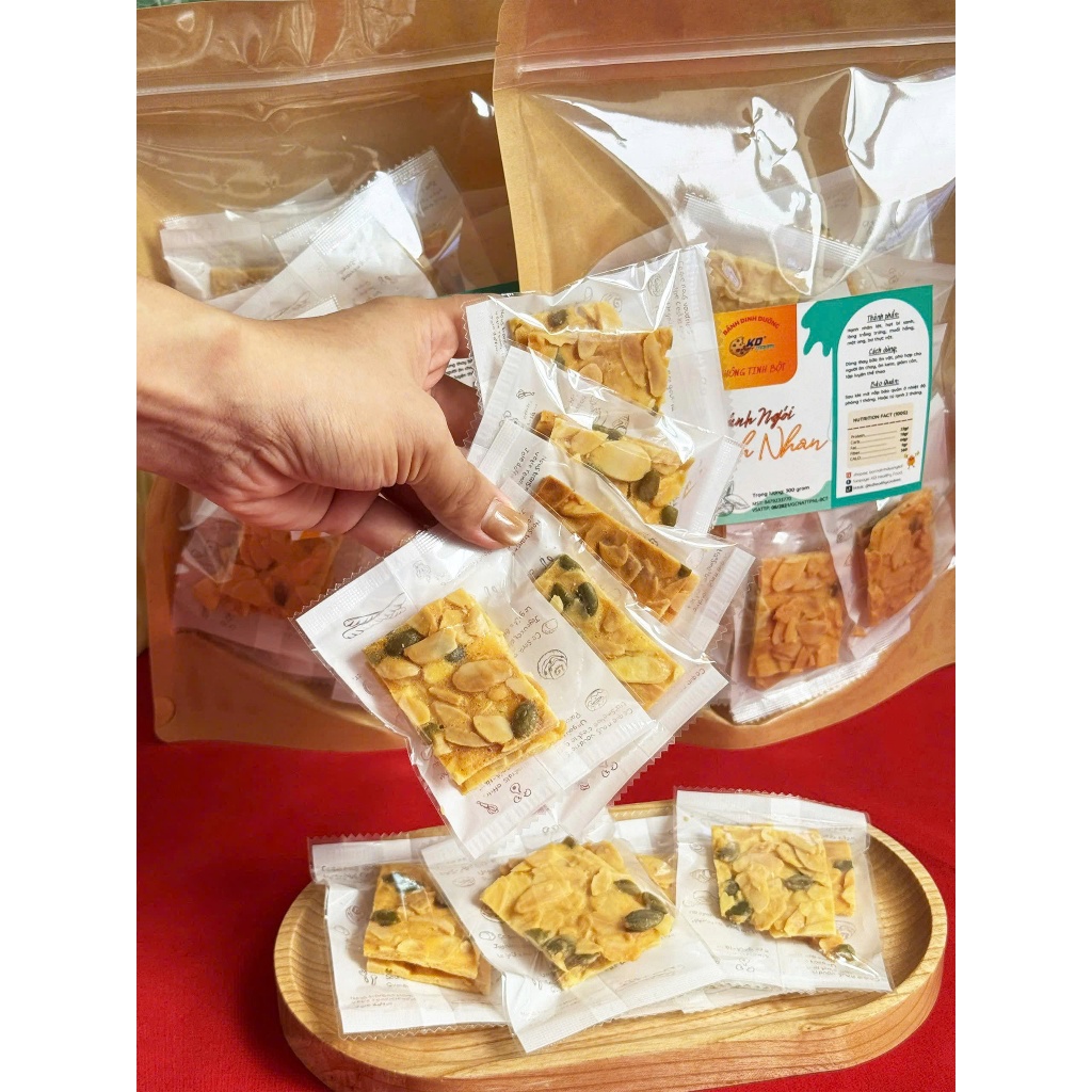 Bánh ngói hạnh nhân không tinh bột của KD Healthy Food giòn tan 300g/ hộp