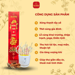[5 tặng 1] Nhang Cuộn Tàn Trắng Số 6 Tài Lộc An Khánh, Nhang Trầm Bắc 43cm Thảo mộc dịu nhẹ ít khói