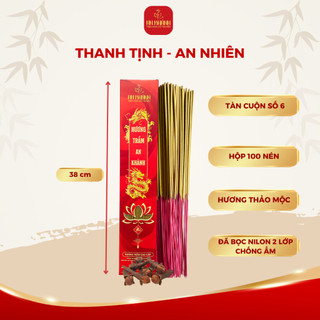 [5 tặng 1] Nhang Cuộn Tàn Trắng Số 6 Tài Lộc An Khánh, Nhang Trầm Bắc 43cm Thảo mộc dịu nhẹ ít khói