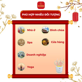 [5 tặng 1] Nhang Cuộn Tàn Trắng Số 6 Tài Lộc An Khánh, Nhang Trầm Bắc 43cm Thảo mộc dịu nhẹ ít khói