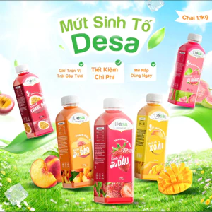 Mứt Sinh Tố Hoa Quả Desa Mix 1.1kg, Nguyên Liệu Từ Trái Cây Tươi Cho Pha Chế Thơm Ngon Chuẩn Vị Quán