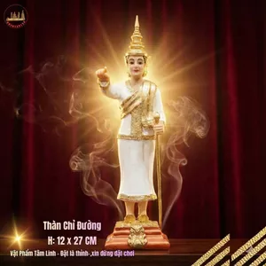 Tượng Nữ Thần Cầm Quyền Trượng Cao 27cm Vật Trang Trí Kệ Tivi Tạo Cảm Giác Bình Yên Cho Gia Đình