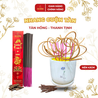 [TÀN HỒNG] Hương Nhang Cuộn Tàn Hồng Hình Số 6 Nén 43cm, Hương Thảo Mộc Rất Thơm Ít Khói