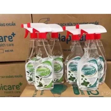 Dung dịch nước sát khuẩn tay Hapicare 500ml hương trà xanh, bạc hà, chanh xả9