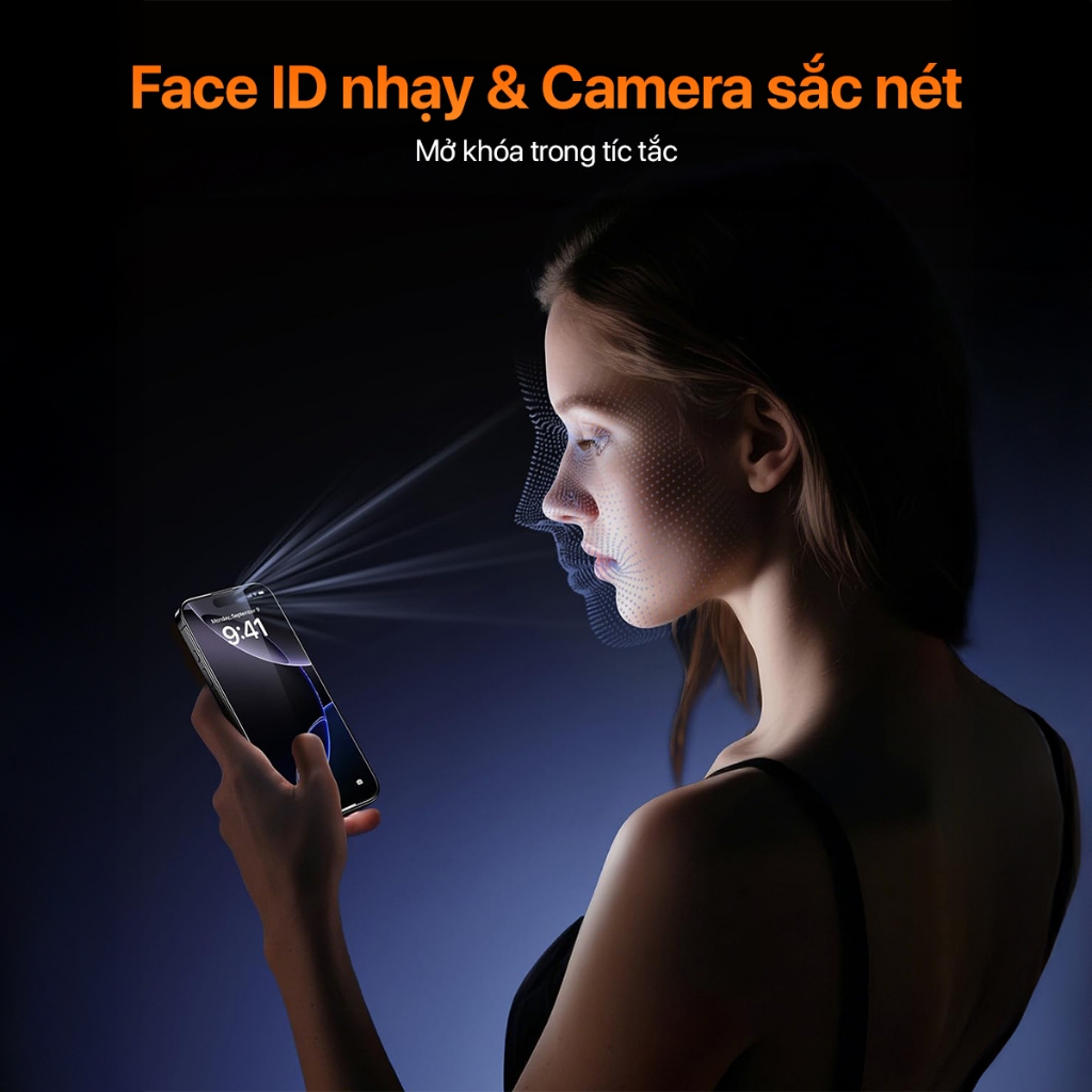 【15】Kính Cường Lực Khung Tự Dán iPhone 15 Pro Max Chống Bám Vân Tay VệtNước Thiết Kế Phủ Loa NEOVIX