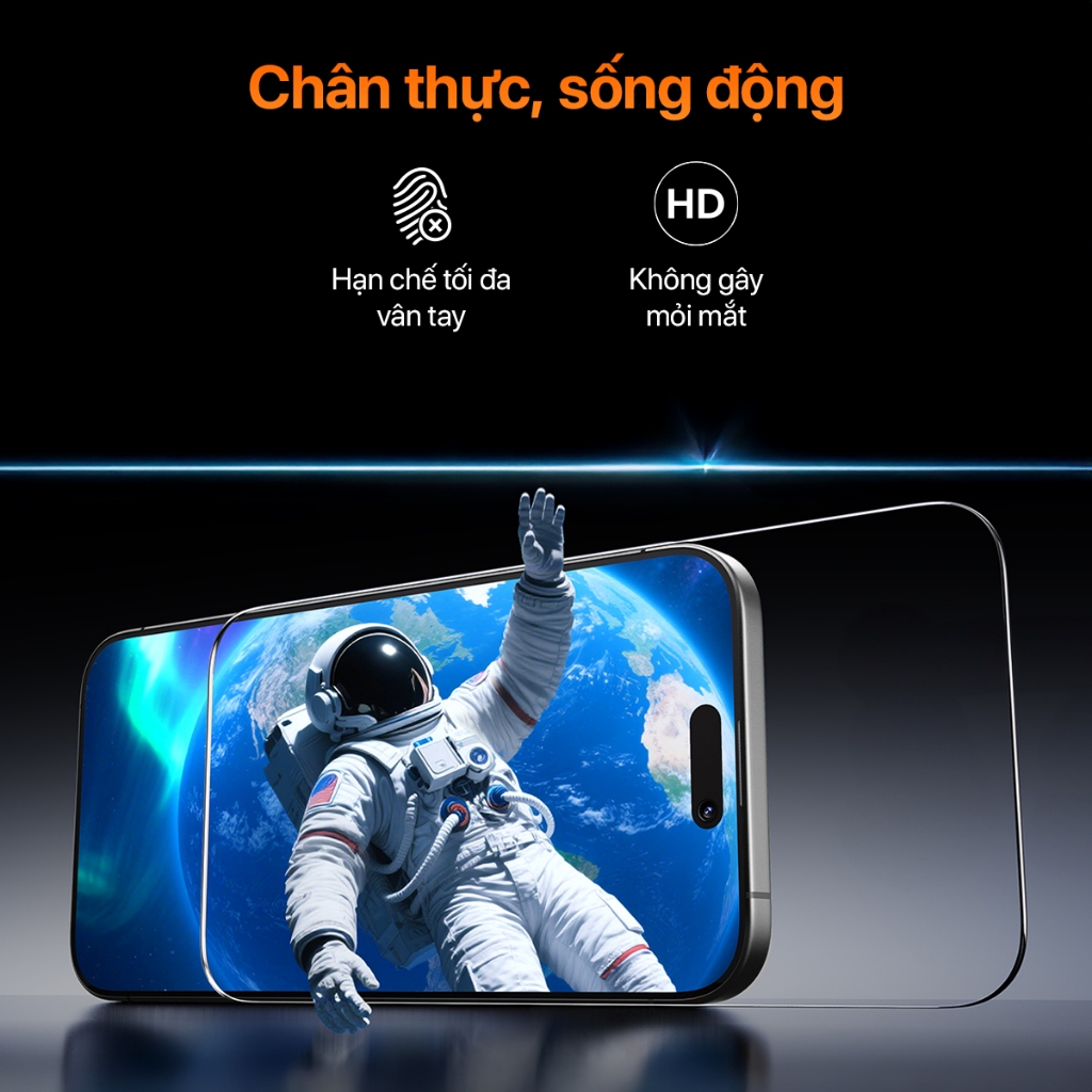 【15】Kính Cường Lực Khung Tự Dán iPhone 15 Pro Max Chống Bám Vân Tay VệtNước Thiết Kế Phủ Loa NEOVIX