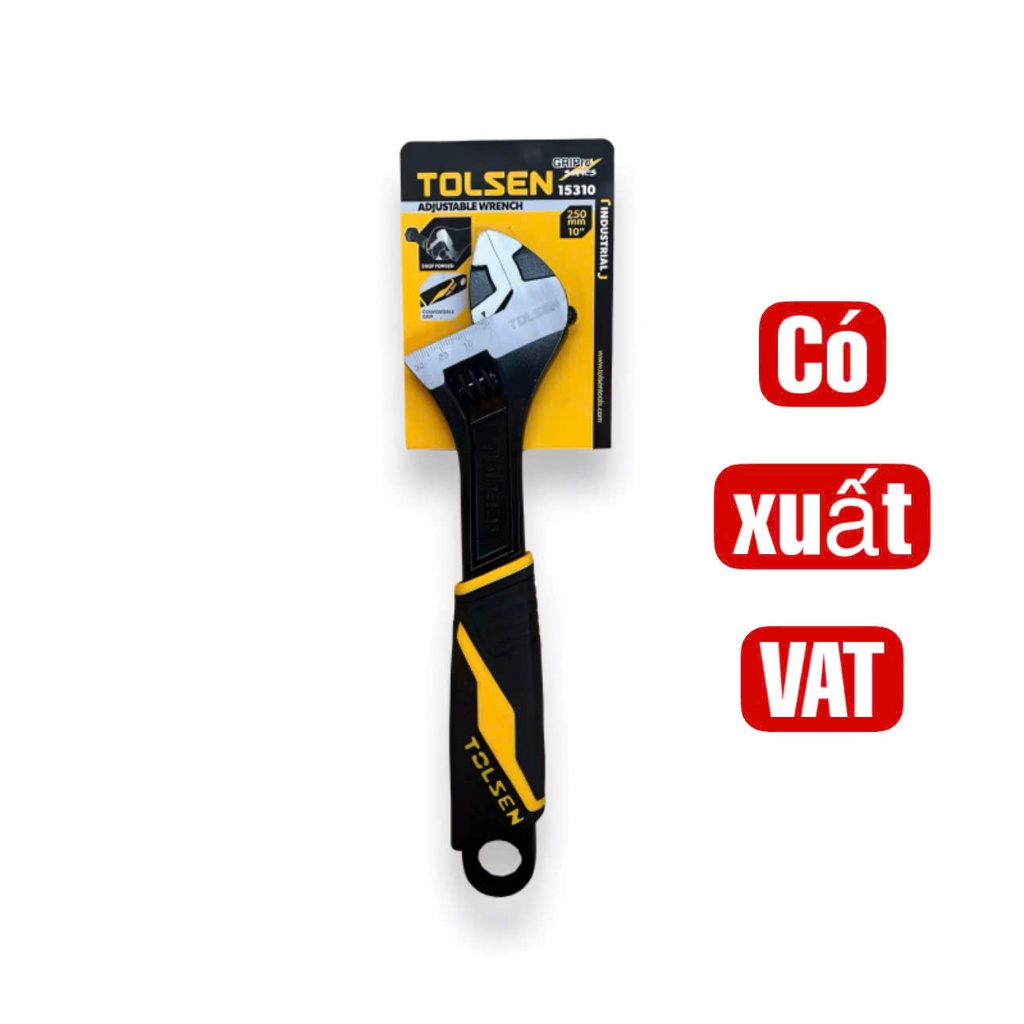 Mỏ lết cán nhựa đen công nghiệp TOLSEN đủ kích cỡ - Hàng chính hãng, chất lượng cao