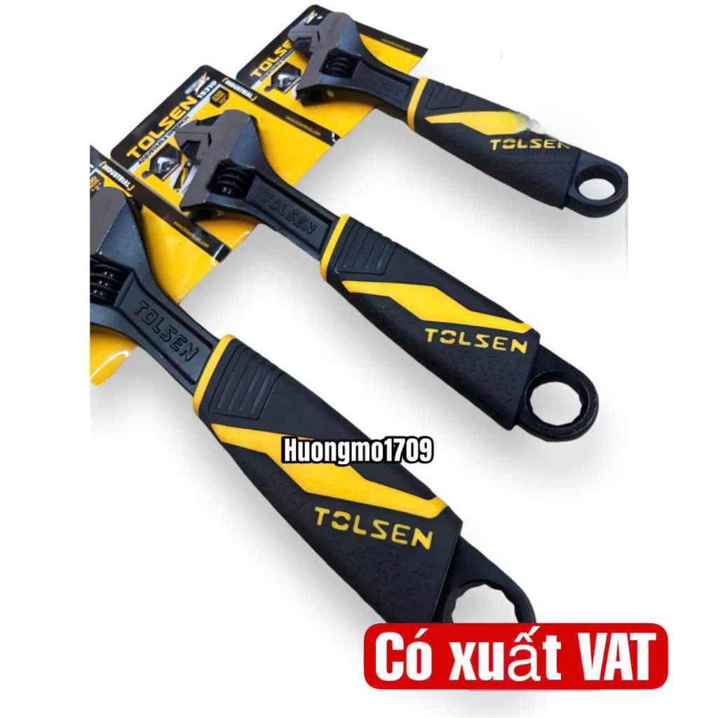 Mỏ lết cán nhựa đen công nghiệp TOLSEN đủ kích cỡ - Hàng chính hãng, chất lượng cao