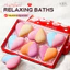Set 6 viên bom tắm muối khoáng hình trái tim Romantic – Bath Bomb Heart Shape – Hộp quà Valentine đầy lãng mạn.