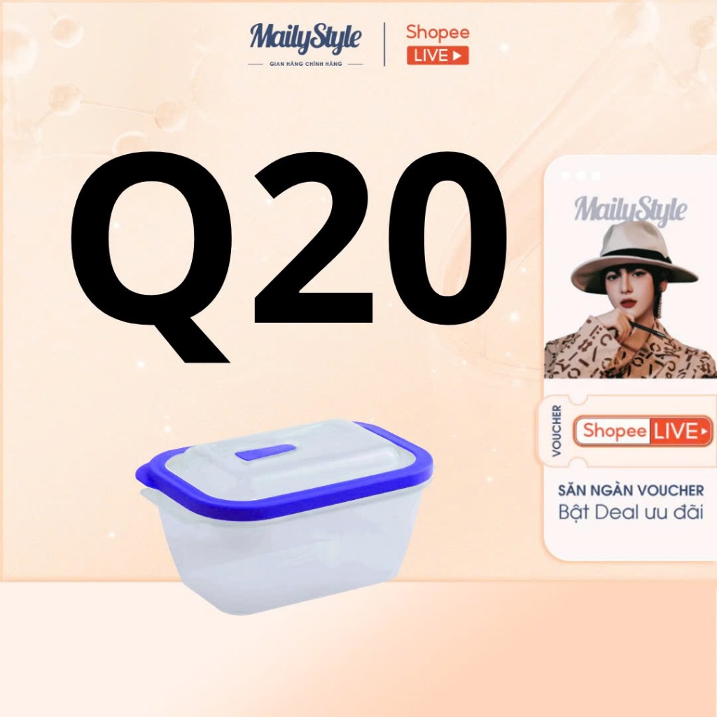 Q20_KÈM QUÀ Hộp đựng thực phẩm màu xanh GPC