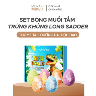 Set bóng muối tắm trứng khủng long SADOER, muối tắm làm sạch dịu nhẹ, an toàn thân thiện với da, quà tặng dễ thương.