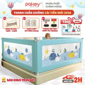 Thanh Chắn Giường Nhật Bản Pakey 2026 - Quây Giường Chiều Cao 103cm Cải Tiến, Nâng Hạ 1-2 Bên Tiện Lợi