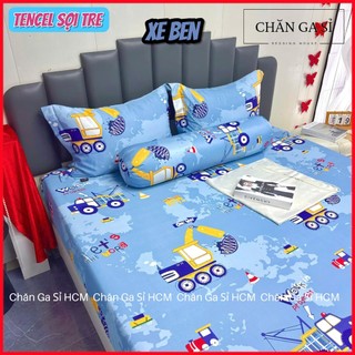 🌬SIÊU ĐẸP️️🌬Bộ Ga Gối Lụa Lyocell Sợi Tre Xe Ben Thoáng Mát, Mền Chần Bông Mềm Mịn_Chăn ga sỉ HCM