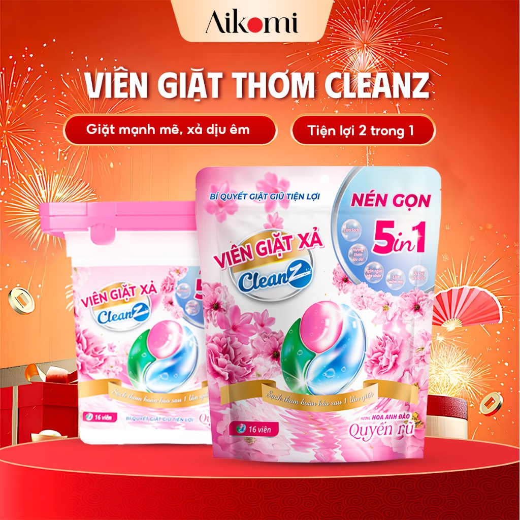 Combo 3 túi/hộp viên giặt thơm CleanZ giặt sạch diệt khuẩn tiện lợi 5 ...