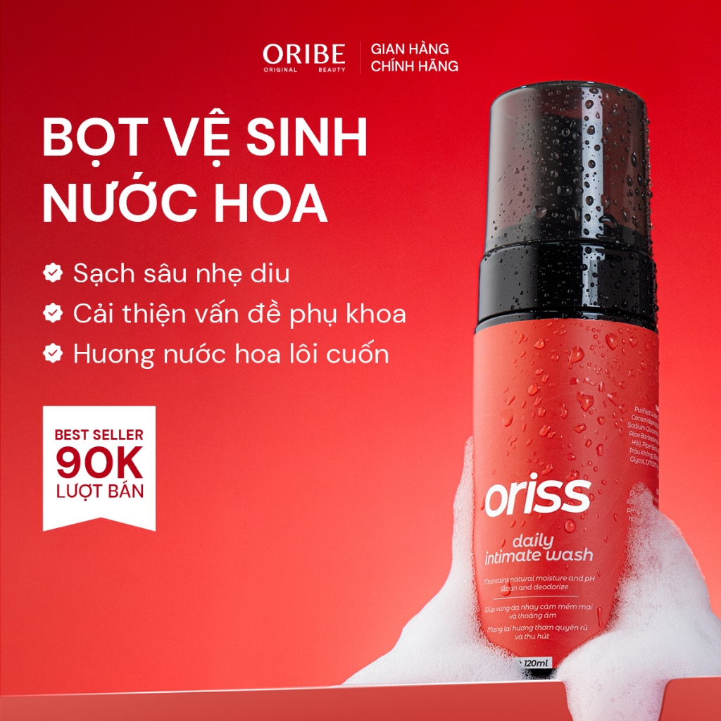 Dung dịch vệ sinh phụ nữ dạng bọt Oriss Daily Intimate Wash hỗ trợ làm ...