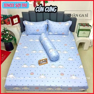 💥SIÊU ĐẸP️️💥Bộ Ga Gối Lụa Lyocell Sợi Tre Cún Cưng Thoáng Mát, Mền Chần Bông Mềm Mịn_Chăn ga sỉ HCM
